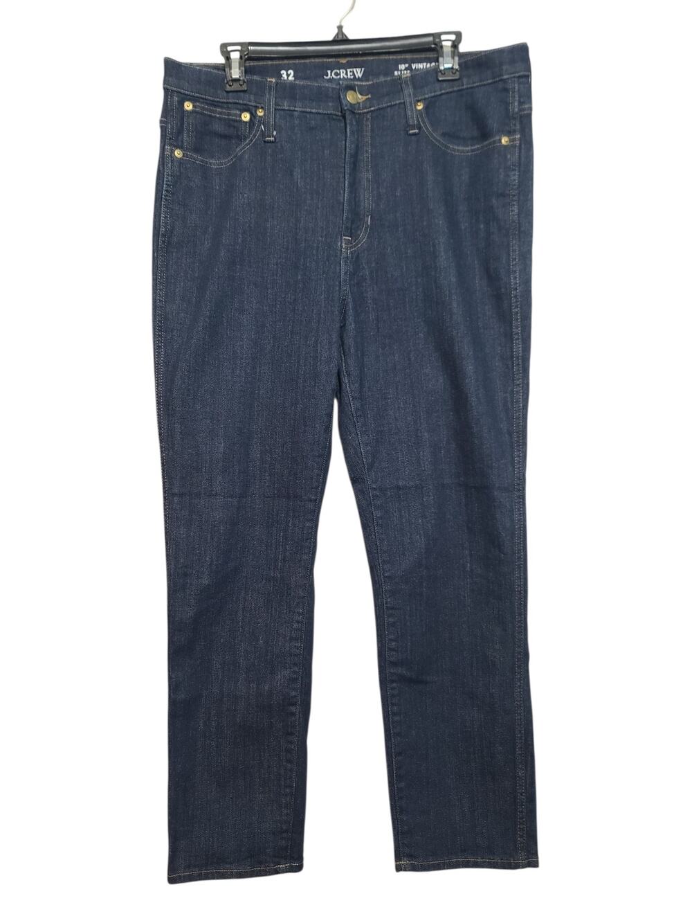 J.Crew 9" Vintage Slim-Straight Jeans Lycra Stretch Medium Wash 32 EUC